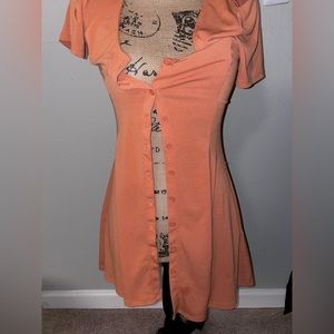 Adorable Orange/Peach button up dress